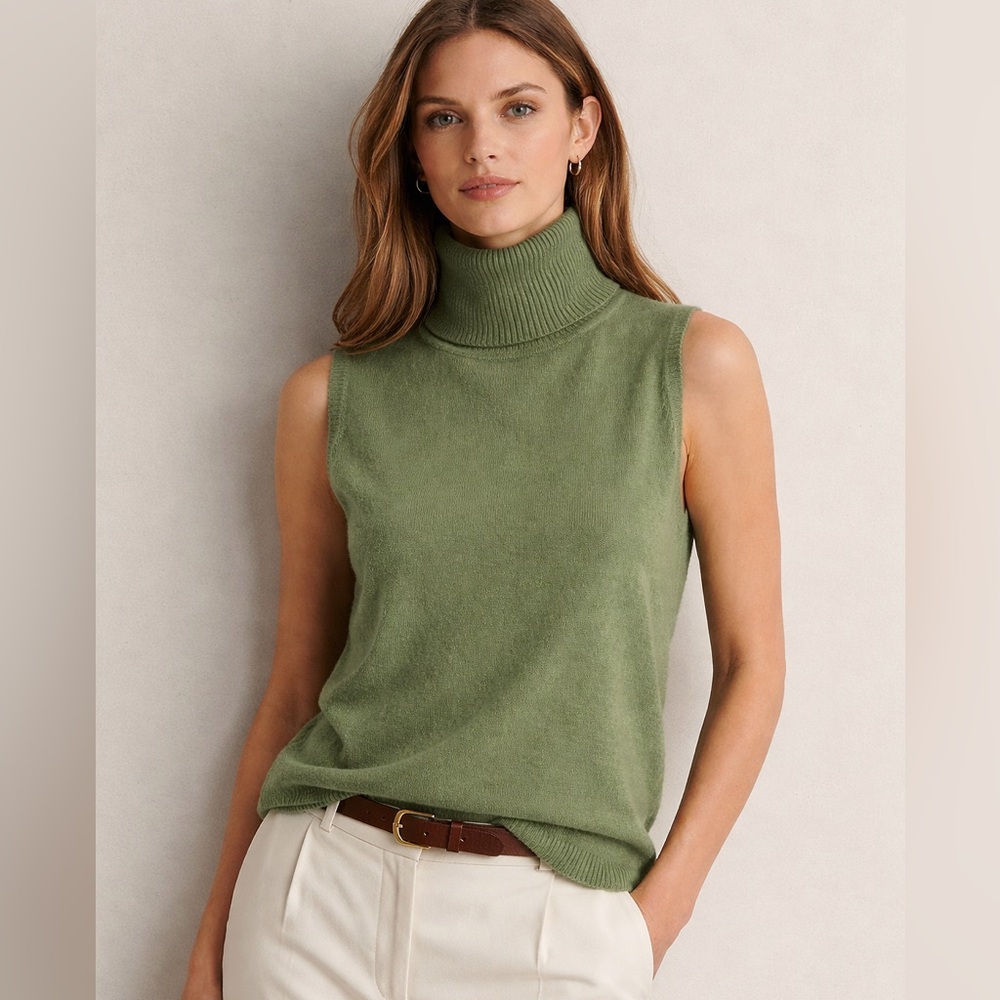 Women's Green Turtleneck Sweater